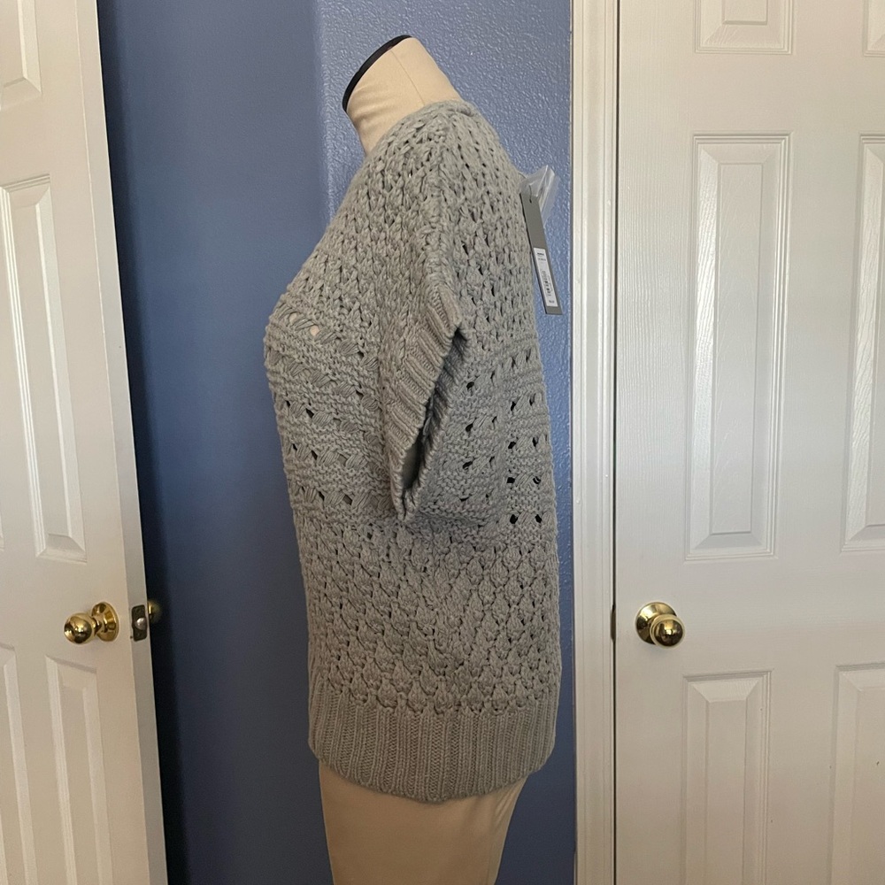 Light Gray Open Stitch Pullover Sweater - Picture 3 of 7